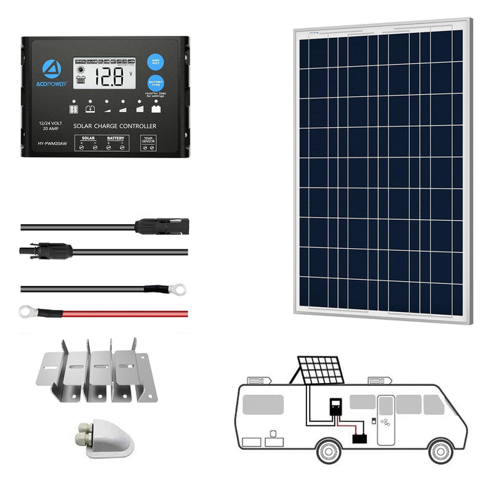 ACOPower | 12V Polycrystalline Solar RV Kits + MPPT / PWM Charge Controller image 16