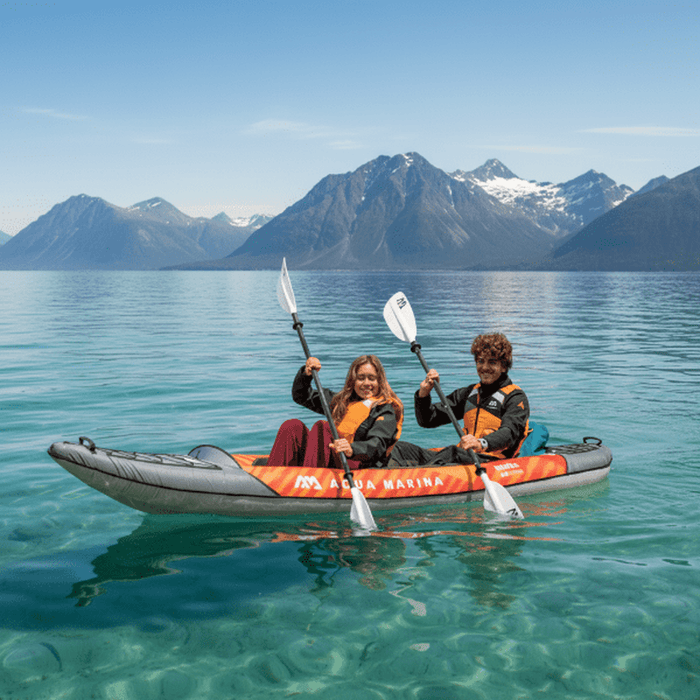 Aqua Marina | Memba Memba 12'10' -390 Recreational Kayak – 2-Person Inflatable Deck Kayak with Paddle Set