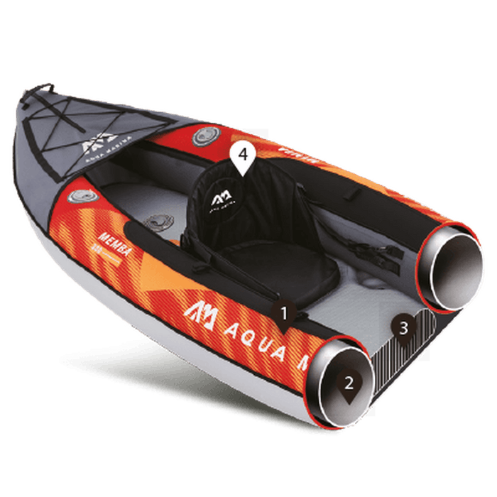 Aqua Marina | Memba Memba 12'10' -390 Recreational Kayak – 2-Person Inflatable Deck Kayak with Paddle Set