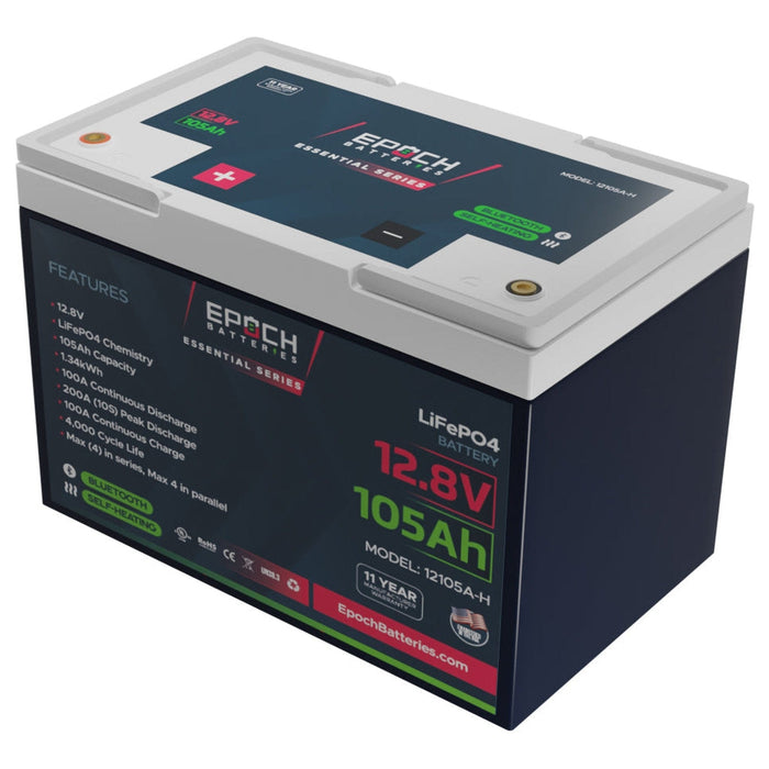 Epoch Batteries | 12V 105Ah - Group 24 - Heated & Bluetooth LiFePO4 Battery image 1