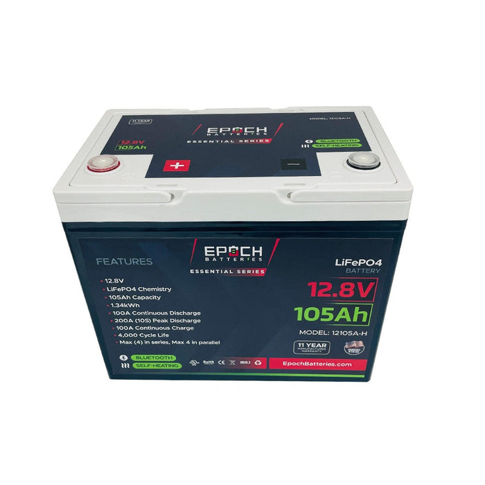 Epoch Batteries | 12V 105Ah - Group 24 - Heated & Bluetooth LiFePO4 Battery image 3