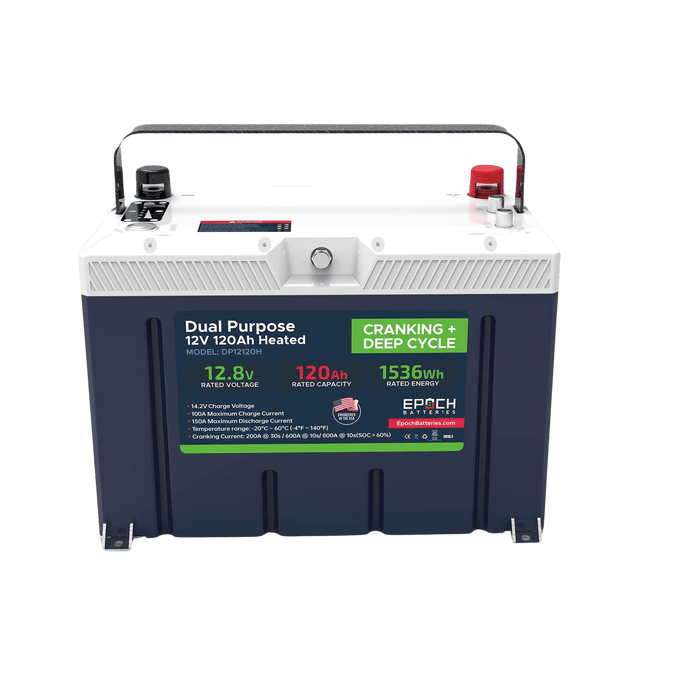Epoch Batteries | 12V 120Ah - Group 27 - Cranking & Deep Cycle Lithium Battery (Dual Purpose) image 1