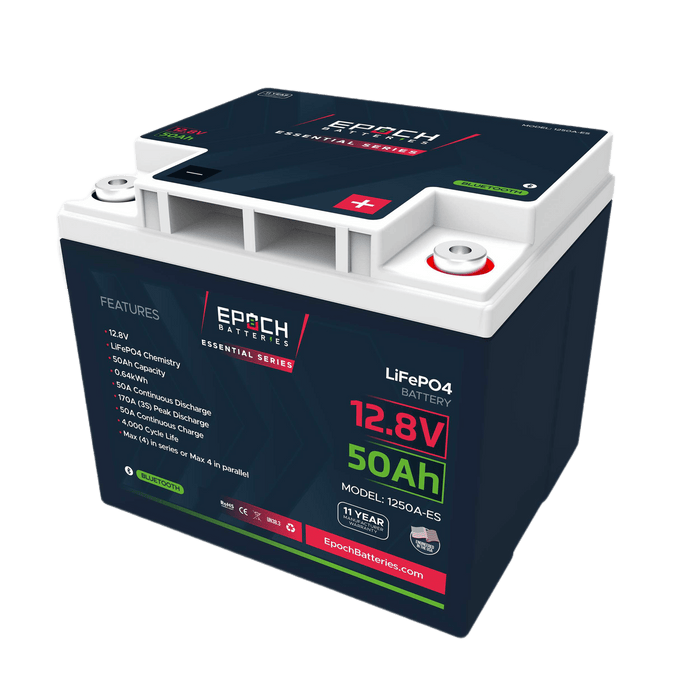 Epoch Batteries | 12V 50Ah | Bluetooth | LiFePO4 Battery - Epoch Essentials image 1