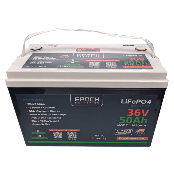 Epoch Batteries | 36V 50Ah - Group 31 - Bluetooth Heating IP54 Waterproof image 3