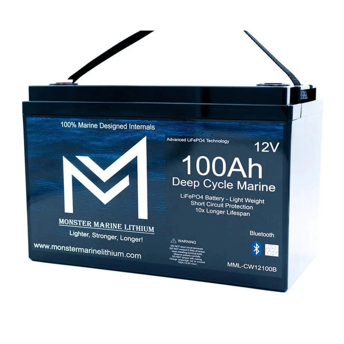 Monster Marine Lithium | 12v 100Ah Bluetooth Deep Cycle Lithium Marine Battery Group 31 image 2