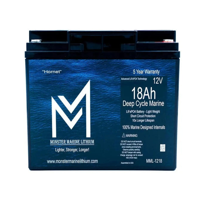 Monster Marine Lithium | 12v 18Ah Deep Cycle Lithium Marine Battery "Hornet" image 1