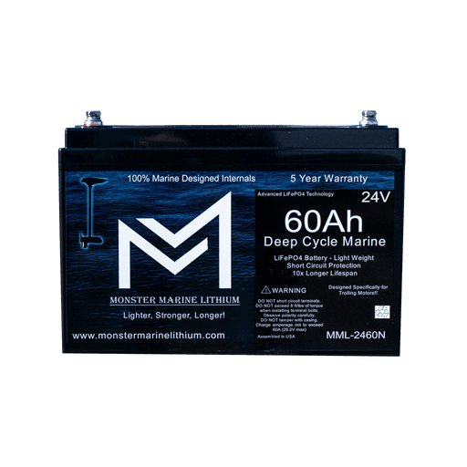 Monster Marine Lithium | 24V 60Ah Lithium Deep Cycle Marine Trolling Battery - Bluetooth - MML-2460B image 1