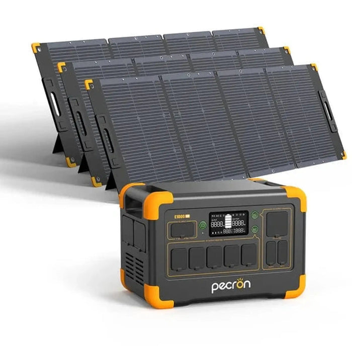 PECRON | E1000LFP Portable Power Station + 200W Solar Kits