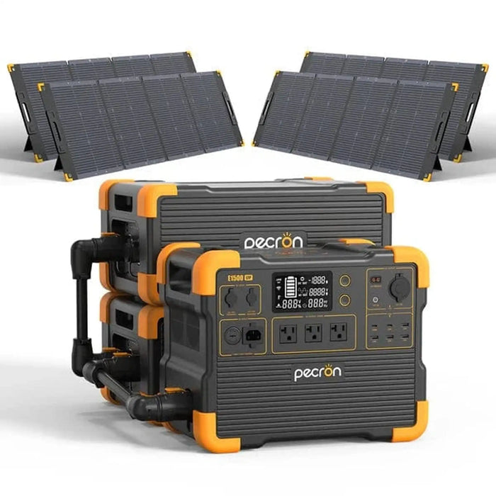 PECRON | E1500LFP Portable Power Station + 2 x EP3000-48V Expansion Battery + 4 x 300W Solar Kits image 6