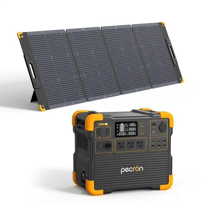PECRON | E2400LFP Portable Power Station + 300W Solar Kits