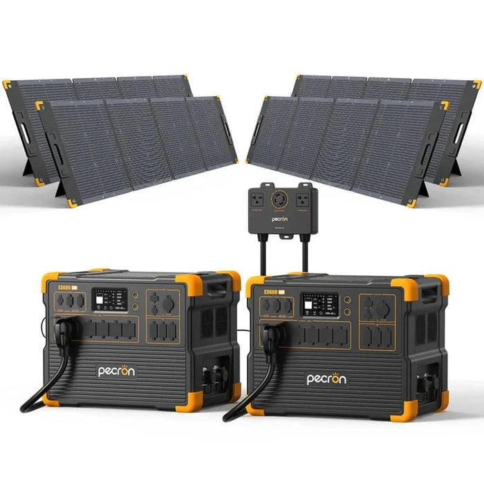 PECRON | E3600LFP Portable Power Station + 240V Connect Box + 4 x 300 Solar Kits