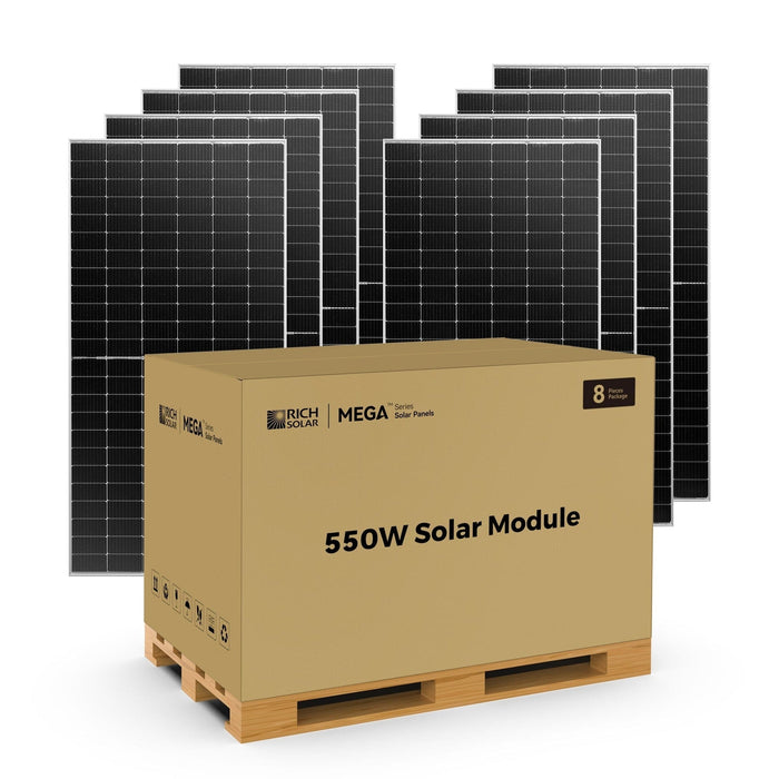 Rich Solar | MEGA 550 | 550 Watt Solar Panel | Premium Grid-tie or Off-grid Solar Panel for Residential, Commercial, Agriculture | 25-Year Output Warranty | UL Certified image 1