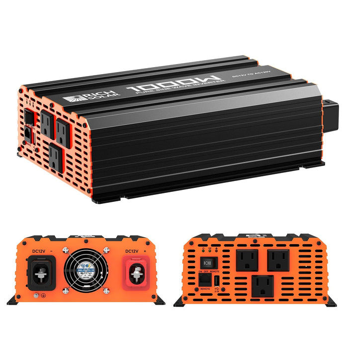 Rich Solar | NOVA PURE 1K | 1000 Watt (1kW) 12 Volt Industrial Pure Sine Wave Inverter | Powerful 1000W 12V Off-Grid Inverter | Top Rated image 2