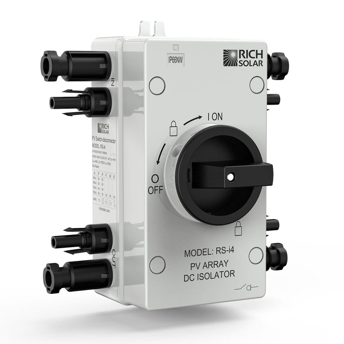 Rich Solar | Solar PV DC Quick Disconnect Switch | Solar Array DC Quick Disconnect Switch | 1500 Volt 32 Amp | 4 Pole 2 Strings | Easy to Install image 1