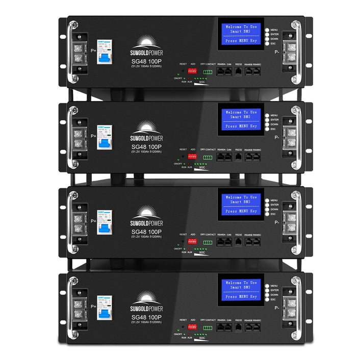SunGoldPower | 4 X 48V 100AH Server Rack LiFePO4 Lithium Battery SG48100P