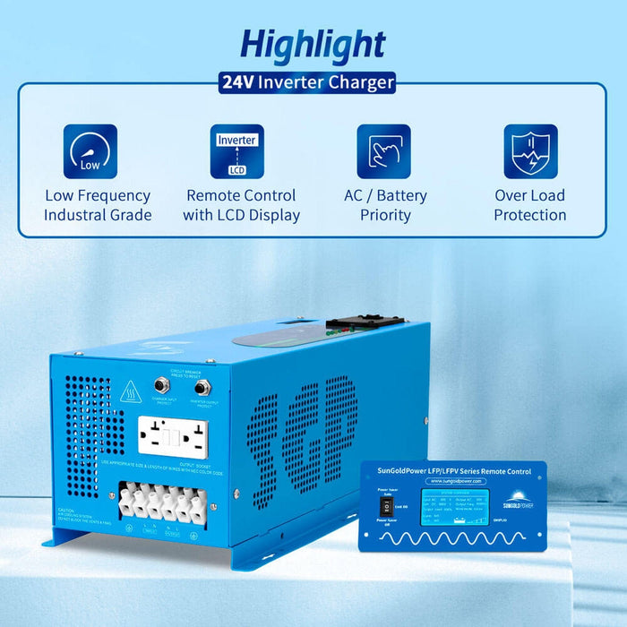 SunGoldPower | 3000W DC 24V Pure Sine Wave Inverter With Charger image 15