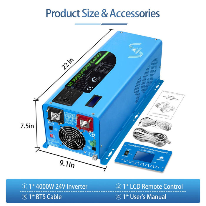SunGoldPower | 4000W DC 24V Pure Sine Wave Inverter With Charger image 19