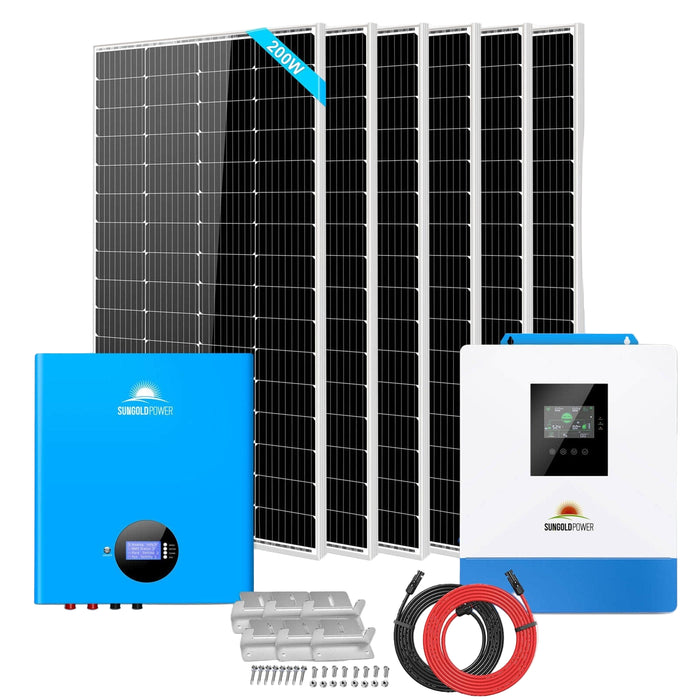 SunGoldPower | Off-Grid Solar Kit 5000W 48VDC 120V 5.12KWH PowerWall Battery 6 X 200 Watts Solar Panels SGM-5K5E image 13