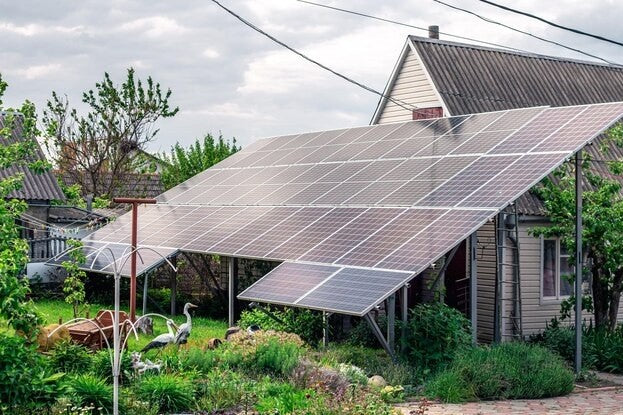 a house with solar power system