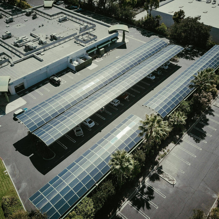 a solar cars charging in solar panels