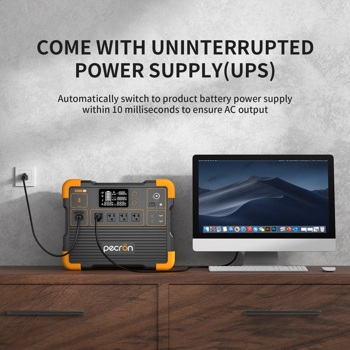 PECRON | E1500LFP 200W Solar Kit Portable Power Station Bundle 2200W 1536Wh V3