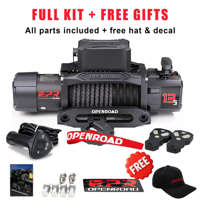 OPENROAD | 13,500lbs electric winch with Synthetic Rope - Panther Series 3S