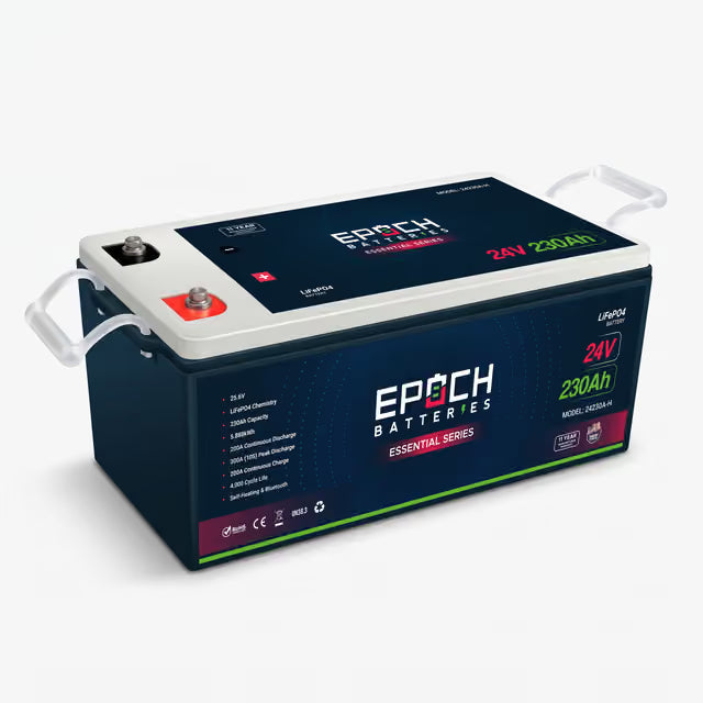 Epoch Batteries | 24V 230Ah Essential Series LiFePO4 Battery (5.89kWh)