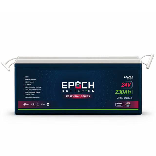 Epoch Batteries | 24V 230Ah Essential Series LiFePO4 Battery (5.89kWh)