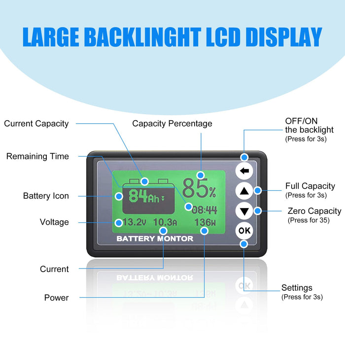 ACOPOWER | 500 Amps Battery Monitor
