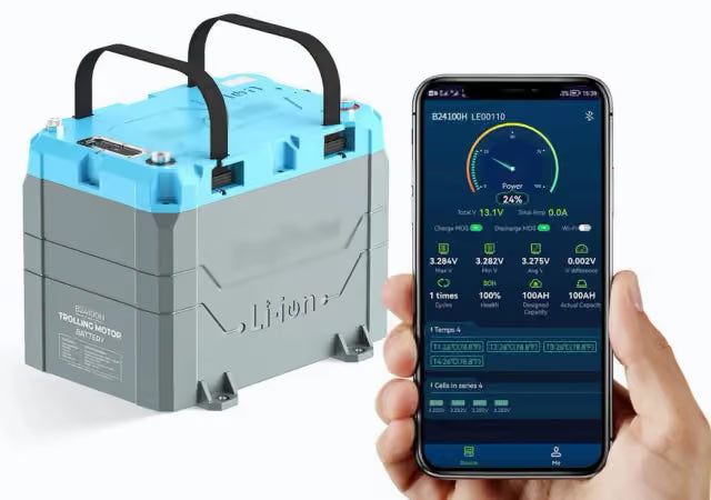 Epoch Batteries | (Recertified) 24V 100Ah (2.56kWh) LiFePO4 Lithium Battery - Bluetooth, Heating, Waterproof