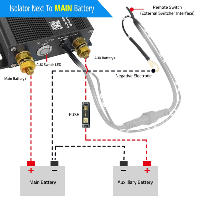 ACOPOWER | 12V 200 Amp Dual Battery Isolator Kit