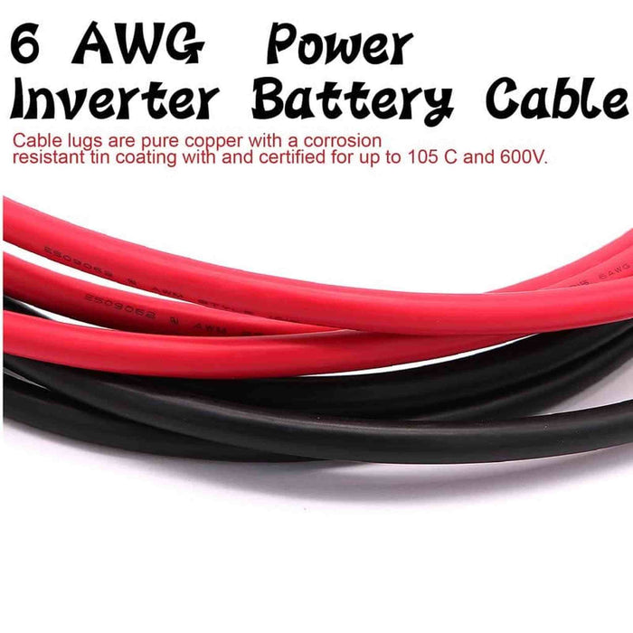 ACOPOWER | 13Ft 6AWG Battery Power Tinned Copper Cable