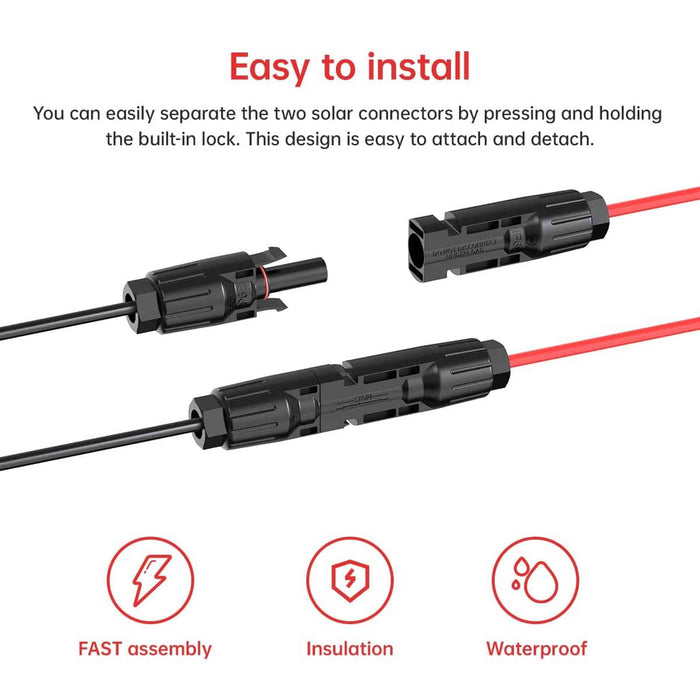 ACOPOWER | 2 Pin Power Industrial Circular Connector to Solar Connector