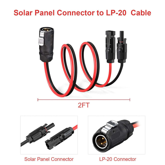 ACOPOWER | 2 Pin Power Industrial Circular Connector to Solar Connector