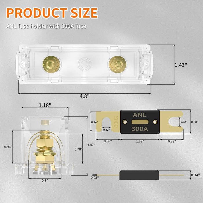 ACOPOWER | 300 Amp ANL Fuse Holder