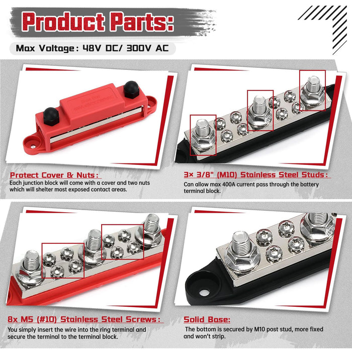 ACOPOWER | 400A Bus Bar Power Distribution Block