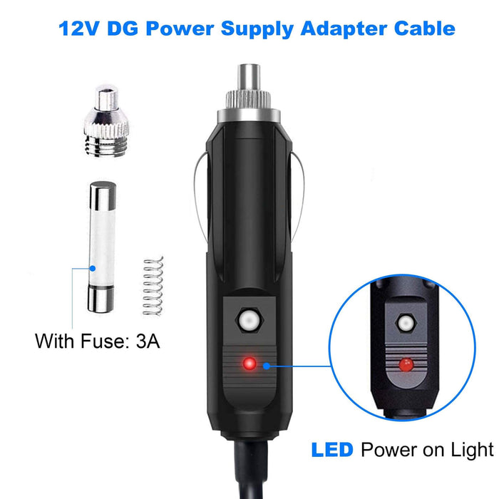 ACOPOWER | DC12V/24V Car Cigarette Lighter to DC 5.5x2.1mm Connector Adapter