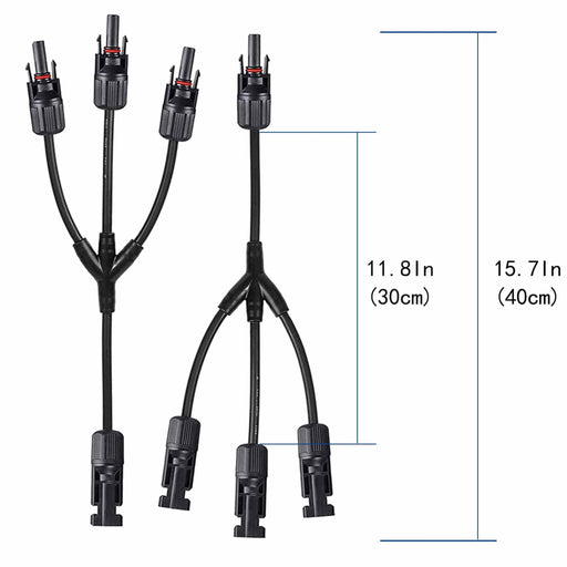 ACOPOWER | Solar Connectors M Branch Parallel Adapter Cable MMMF+FFFM Pair