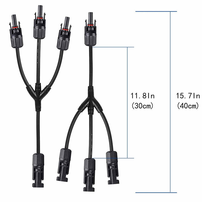ACOPOWER | Solar Connectors M Branch Parallel Adapter Cable MMMF+FFFM Pair