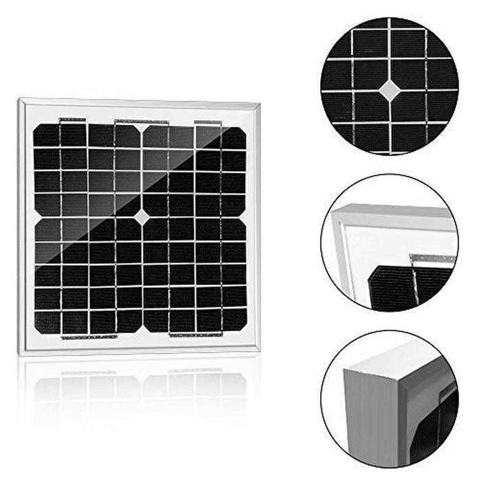 ACOPower | 10W 12V Solar Charger Kit, 5A Charge Controller with Alligator Clips