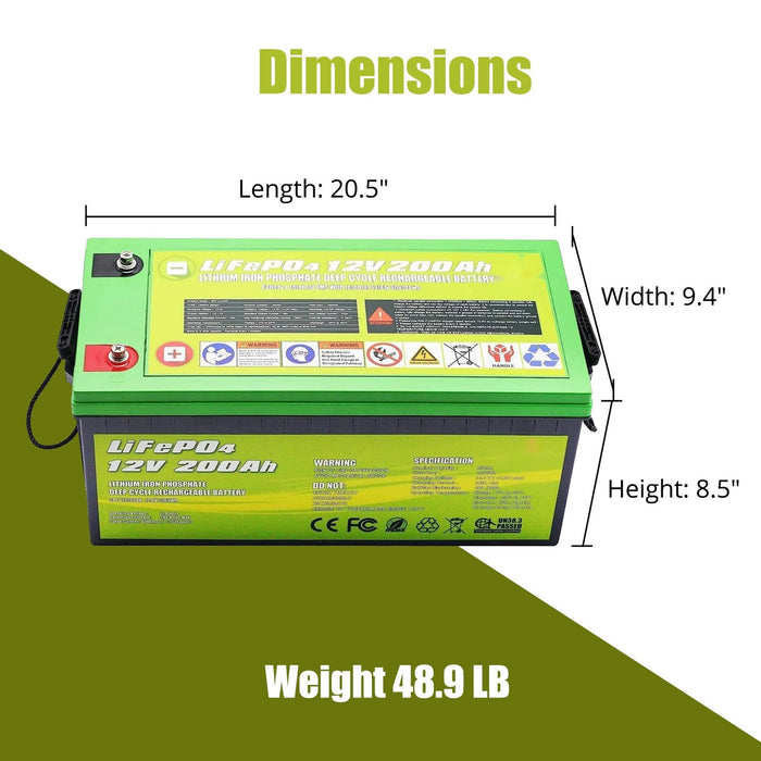 ACOPower | 12V 200Ah LiFePO4 Deep Cycle Lithium Battery