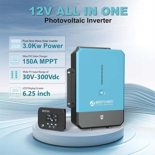 ACOPower | 3000W/12V All-in-One Pure Sine Wave Hybrid Solar Charger Inverter image 2
