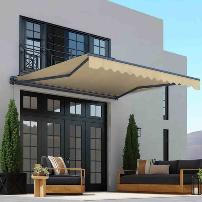 ALEKO | Moroccan Semi-Cassette Motorized Patio Awning - Desert Sand - 20 X 10 feet