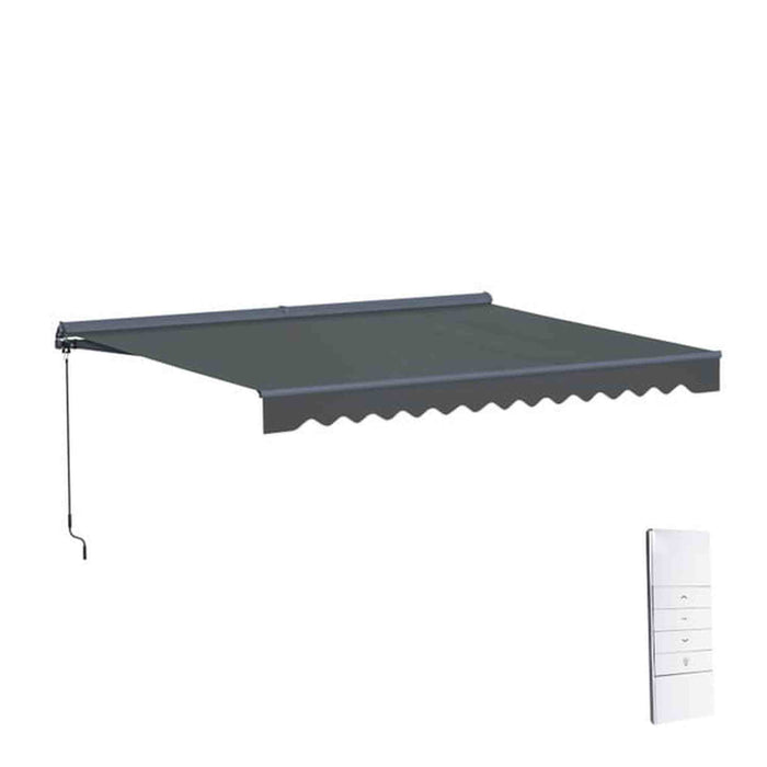 ALEKO | Moroccan Semi-Cassette Motorized Patio Awning - Charcoal Gray - 13 x 10 Feet
