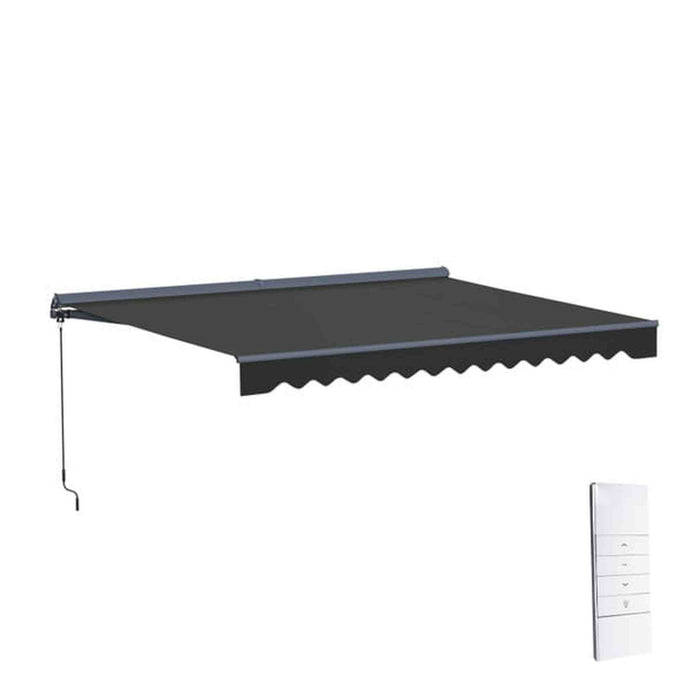 ALEKO | Moroccan Semi-Cassette Motorized Patio Awning - Onyx Black