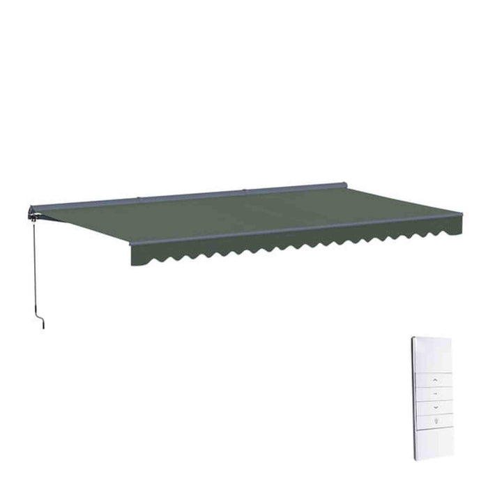 ALEKO | Moroccan Semi-Cassette Motorized Patio Awning - Forest Gree