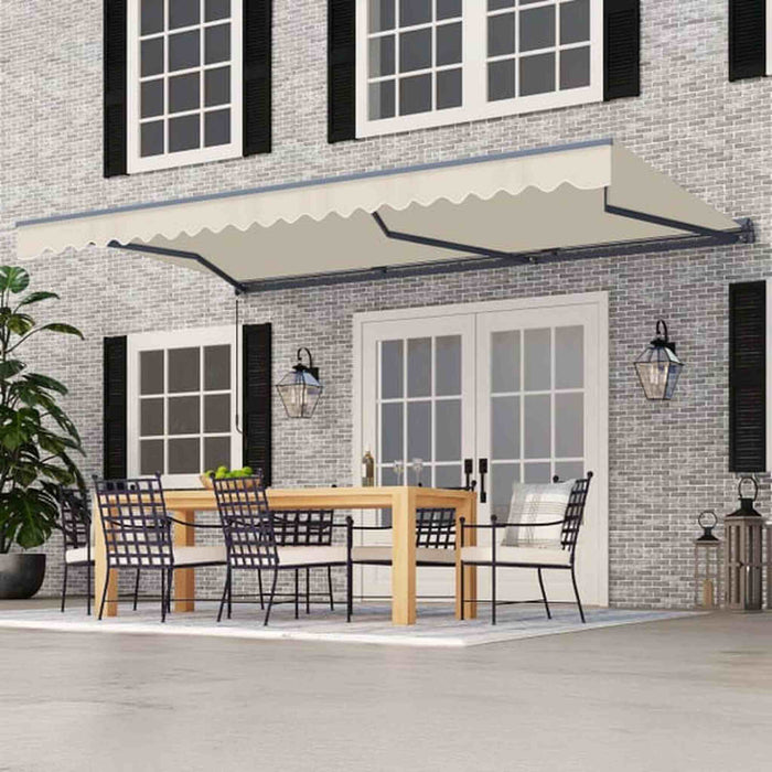 ALEKO | Moroccan Semi-Cassette Motorized Patio Awning - Ivory Cream