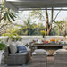 ALEKO | Moroccan Semi-Cassette Motorized Patio Awning - Seagull Gray & White Striped - 13 X 10 feet