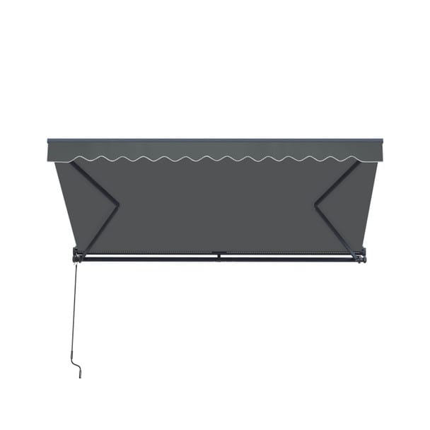 ALEKO | Moroccan Semi-Cassette Motorized Patio Awning - Charcoal Gray - 13 x 10 Feet