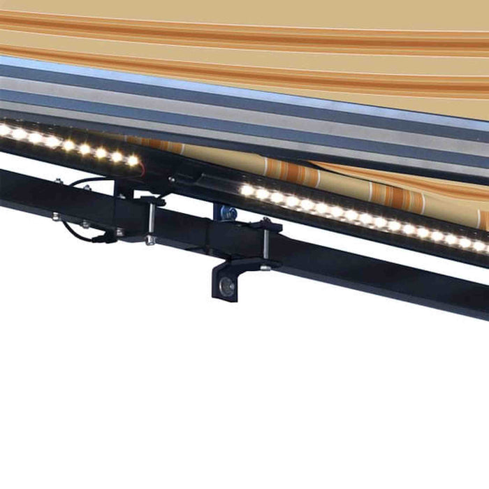 ALEKO | Moroccan Semi-Cassette Motorized Patio Awning - Multi-Stripe Yellow
